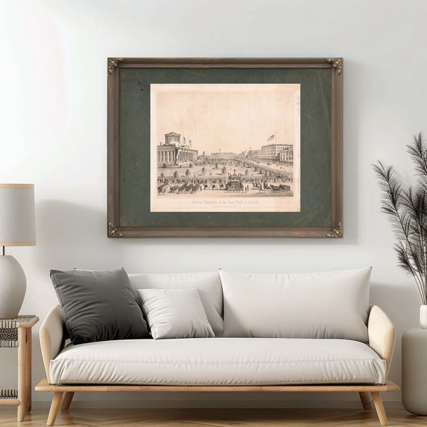 Funeral Obsequies of the Late President Abraham Lincoln Columbus Ohio April — Framed Wall Art Room View | Bella Frye