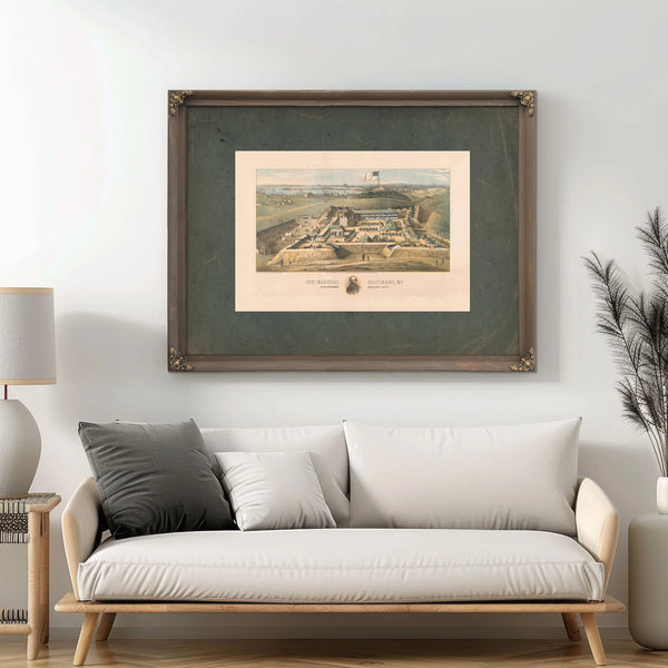 Fort Marshall Baltimore Md Fifth Regiment Artillery Nyv 1862 — Framed Wall Art Room View | Bella Frye