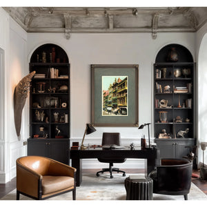 The Gilded Balconies of Mott Street — Framed Wall Art Room View | Bella Frye