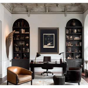 The Lunar Mechanica — A Study in Celestial Choreography — Framed Wall Art Room View | Bella Frye