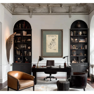 The Arithmetic Engine — Patent Blueprint of Mechanical Computation — Framed Wall Art Room View | Bella Frye
