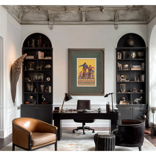 Football Notre Dame South Bend by South Shore Line Dpla — Framed Wall Art Room View | Bella Frye