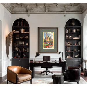Manhattan Rising a Gilded View From the Park — Framed Wall Art Room View | Bella Frye