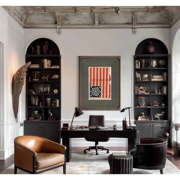 American Flag Campaign Banner for Stephen a Douglas and Herschel V Johnson 186 — Framed Wall Art Room View | Bella Frye
