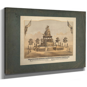 Design of Bronze Monument Commemorative of American Independence 1873 — Stretched Canvas Print | Bella Frye
