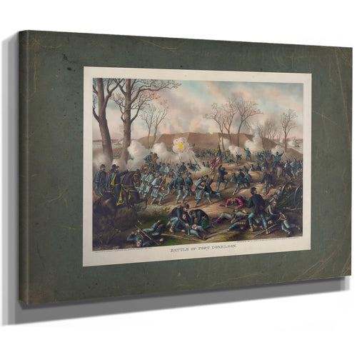 Battle of Fort Donelsoncapture of Generals Sb Buckner and His Army February — Stretched Canvas Print | Bella Frye