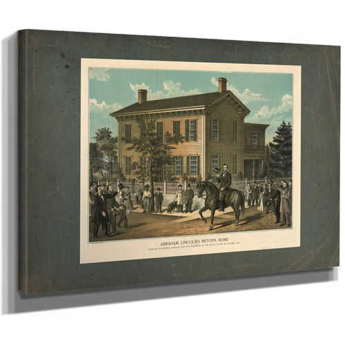 Abraham Lincolns Return Home After His Successful Campaign for the Presidency — Stretched Canvas Print | Bella Frye