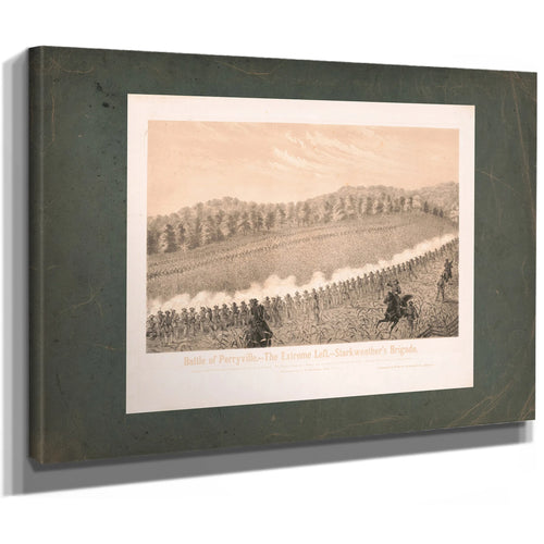 Battle of Perryvillethe Extreme Left Starkweathers Brigade 19th Century — Stretched Canvas Print | Bella Frye