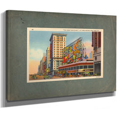 Electric Dreams of the Great White Way Times Square Nocturne — Stretched Canvas Print | Bella Frye