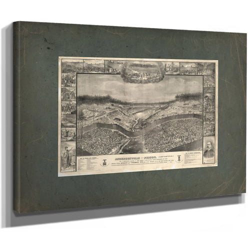 Andersonville Prison Camp Sumter Ga as it Appeared August 1st 1864 When it C — Stretched Canvas Print | Bella Frye