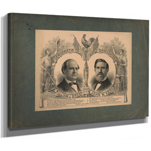 Democratic Candidates William J Bryan John W Kern 198 — Stretched Canvas Print | Bella Frye
