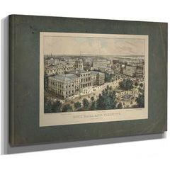 City Hall and Vicinity New York City 187 1899 — Stretched Canvas Print | Bella Frye