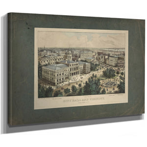 City Hall and Vicinity New York City 187 1899 — Stretched Canvas Print | Bella Frye
