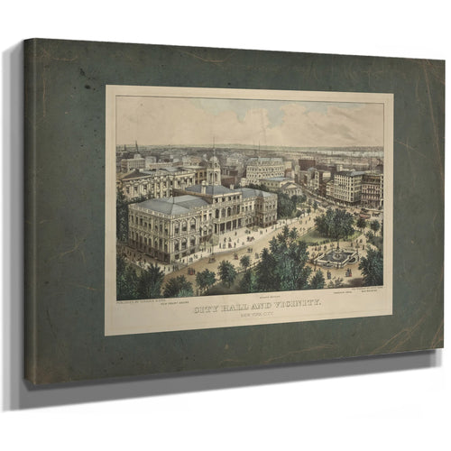 City Hall and Vicinity New York City 187 1899 — Stretched Canvas Print | Bella Frye