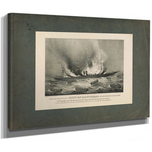 Burning of the Inman Line Steamship City of Montreal on Her Voyage From New — Stretched Canvas Print | Bella Frye