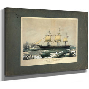 Clipper Ship Red Jacket_ in the Ice Off Cape Horn on Her Passage From Austra — Stretched Canvas Print | Bella Frye