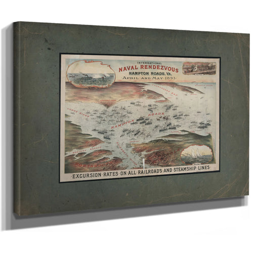International Naval Rendezvous Hampton Roads Va 1893 — Stretched Canvas Print | Bella Frye