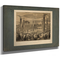 Distribution of the American Art Union Prizes at the Tabernacle Broadway New — Stretched Canvas Print | Bella Frye
