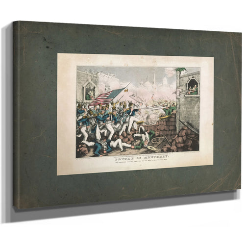 Battle of Monterethe Americans Forcing Their Way to the Main Plaza Sept 23th — Stretched Canvas Print | Bella Frye