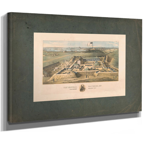 Fort Marshall Baltimore Md Fifth Regiment Artillery Nyv 1862 — Stretched Canvas Print | Bella Frye