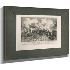 Bombardment of Island Number Ten in the Mississippi River by the Gunboat and — Stretched Canvas Print | Bella Frye
