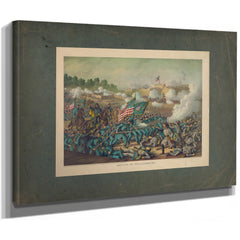 Battle of Williamsburggen Hancocks Charge May 5 1862 Union Gen Mcclellan Con — Stretched Canvas Print | Bella Frye