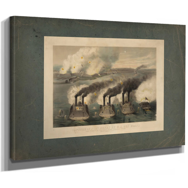 Capture of Fort Henry by Us Gun Boats Under the Command of Flag Officer Foot — Stretched Canvas Print | Bella Frye