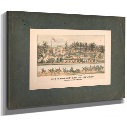 Camp of the Massachusetts Second Compy Light Artillery at Stewarts Place Bal — Stretched Canvas Print | Bella Frye