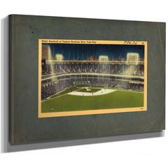 Night Baseball at Yankee Stadium New York City — Stretched Canvas Print | Bella Frye