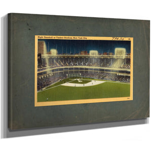 Night Baseball at Yankee Stadium New York City — Stretched Canvas Print | Bella Frye