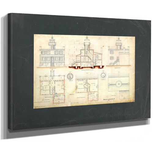 The Keepers Vigil Point Lookout Light Station Blueprint — Stretched Canvas Print | Bella Frye