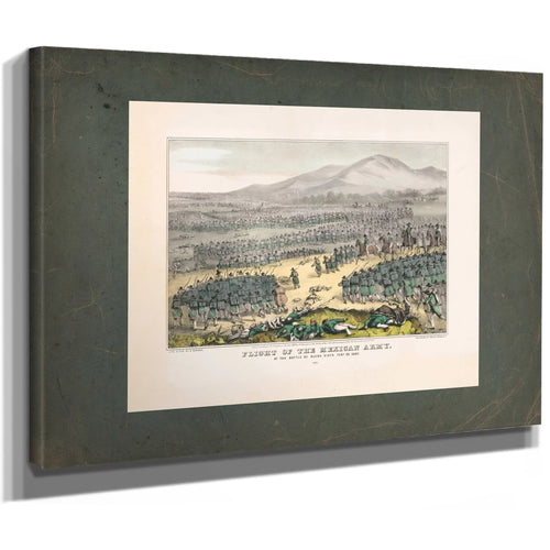 Flight of the Mexican Army at the Battle of Buena Vista Feb 23 1847 1847 — Stretched Canvas Print | Bella Frye