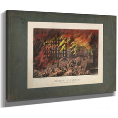 Chicago in Flames Scene at Randolph Street Bridge 1872 1874 — Stretched Canvas Print | Bella Frye