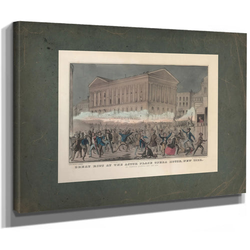 Great Riot at the Astor Place Opera House New York on Thursday Evening May 1 — Stretched Canvas Print | Bella Frye