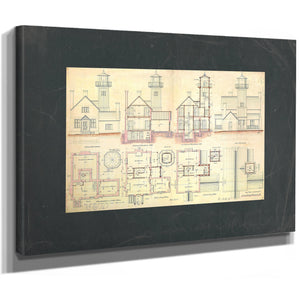 The Keepers Blueprint Leading Point Light Station Plans — Stretched Canvas Print | Bella Frye