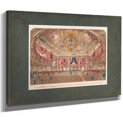 Interior View of Tammany Hall Decorated for the National Convention July 4th — Stretched Canvas Print | Bella Frye
