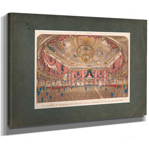 Interior View of Tammany Hall Decorated for the National Convention July 4th — Stretched Canvas Print | Bella Frye