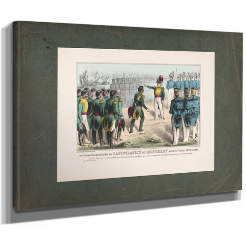 General Ampudia Treating for the Capitulation of Monterey With General Taylo — Stretched Canvas Print | Bella Frye