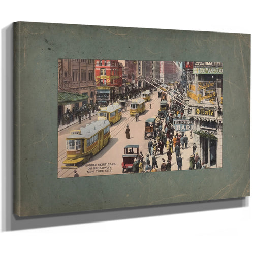 The Broadway Line Gilded Age Street Scene — Stretched Canvas Print | Bella Frye