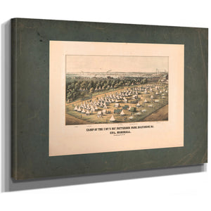 Camp of the 7 Me V Rgt Patterson Park Baltimore Md Col Marshall Looking Ssw — Stretched Canvas Print | Bella Frye