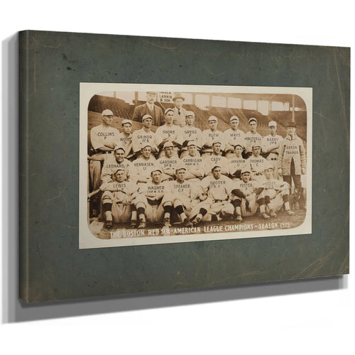 Boston Red Sox With Rookie Babe Ruth — Stretched Canvas Print | Bella Frye