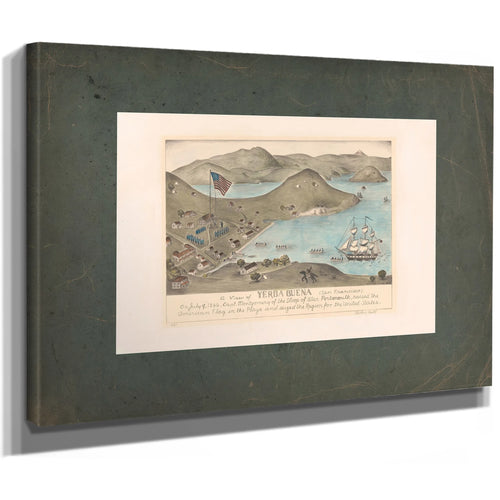 a View of Yerba Buena San Francisco on July 9 1846 1933 — Stretched Canvas Print | Bella Frye