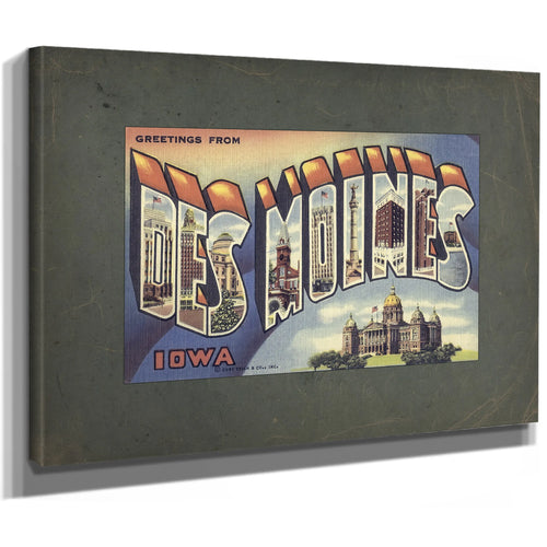 Iowa Des Moines — Stretched Canvas Print | Bella Frye