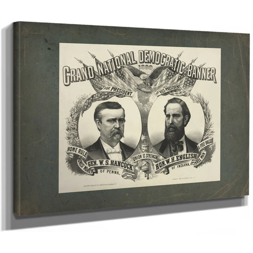 Grand National Democratic Banner_ 188 188 — Stretched Canvas Print | Bella Frye