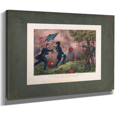 Death of Col Edward D Baker_ at the Battle of Balls Bluff Near Leesburg Va O — Stretched Canvas Print | Bella Frye