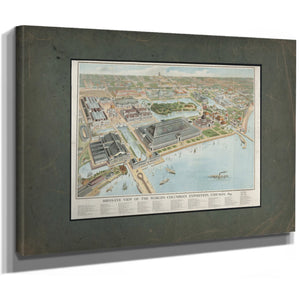 Birds Eye View of the Worlds Columbian Exposition Chicago 1893 1893 — Stretched Canvas Print | Bella Frye
