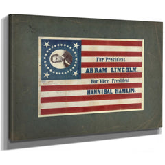 for President Abram Lincoln for Vice President Hannibal Hamlin 186 — Stretched Canvas Print | Bella Frye