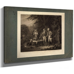 Gen Marion in His Swamp Encampment Inviting a British Officer to Dinner 184 — Stretched Canvas Print | Bella Frye