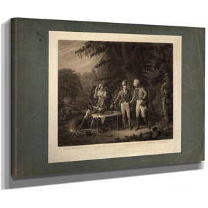 Gen Marion in His Swamp Encampment Inviting a British Officer to Dinner 184 — Stretched Canvas Print | Bella Frye