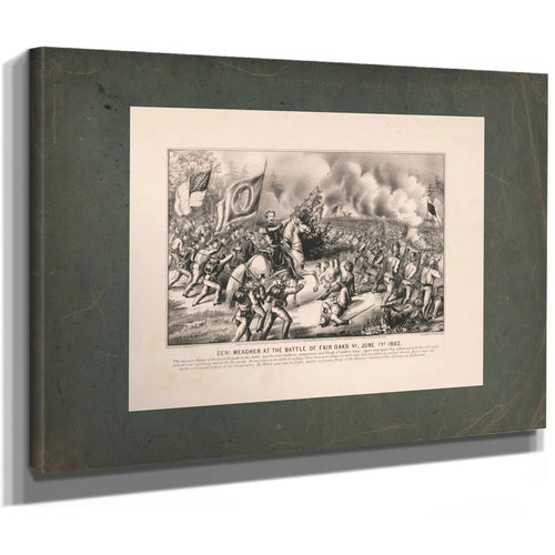 General Meagher at the Battle of Fair Oaks Va June 1st 1862 1862 — Stretched Canvas Print | Bella Frye